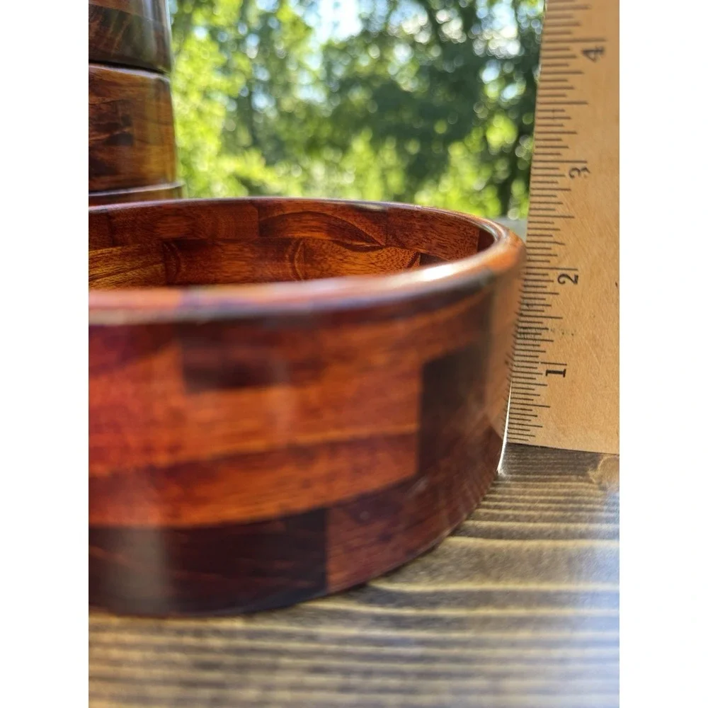 Set‎ of 4 Wood Salad Bowls 6